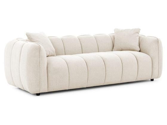 Canapé 3 places en tissu structuré beige clair