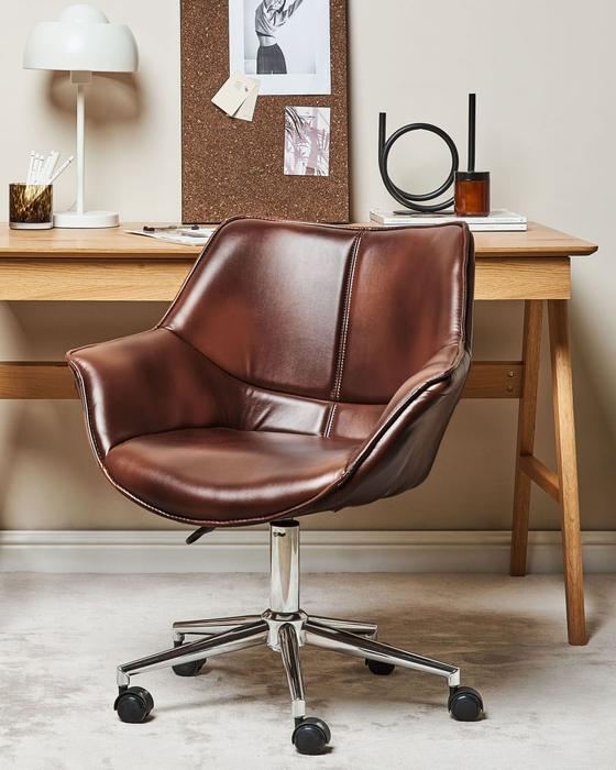 Chaise de bureau cuir cognac