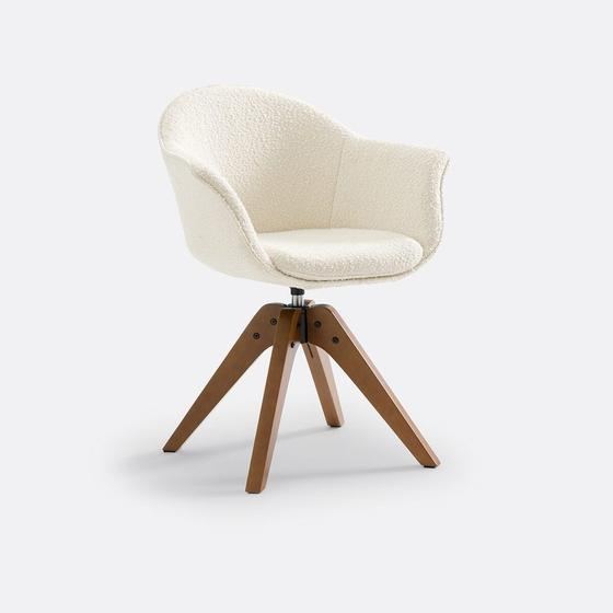 Fauteuil de bureau Melona, bouclette