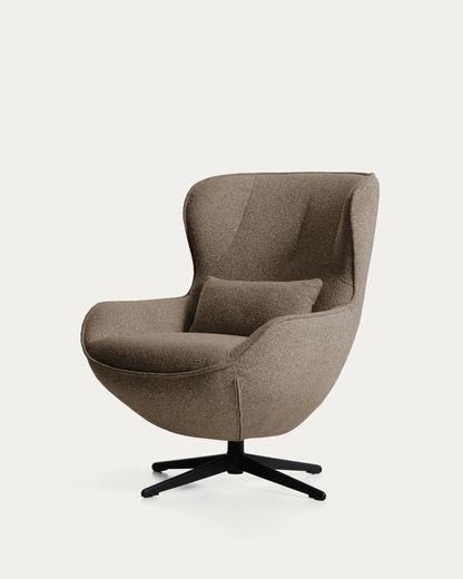 Fauteuil pivotant Sorile en chenille