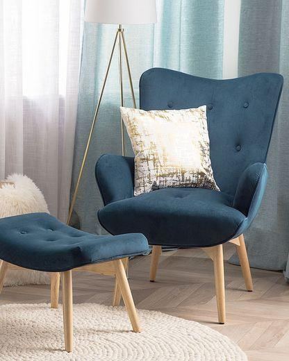 Fauteuil en tissu bleu h100