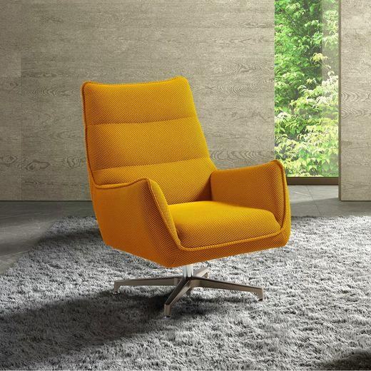 Fauteuil pivotant tissu maille 3d jaune