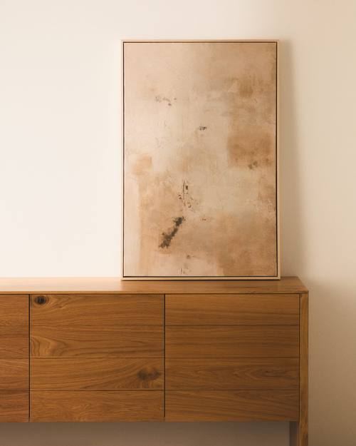Tableau abstrait Silpa beige