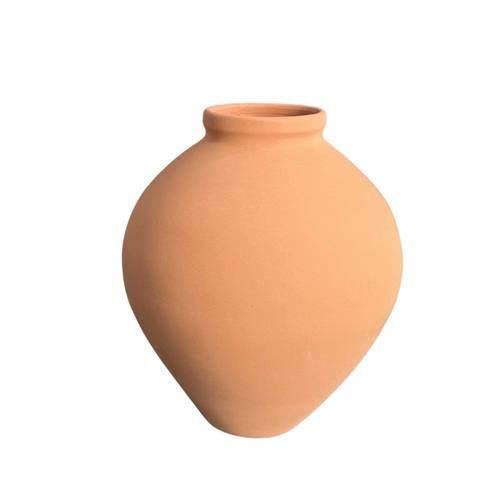 Vase décoratif en terre cuite naturelle h.27cm