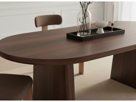 Table Pablo, placage noyer, 220 cm