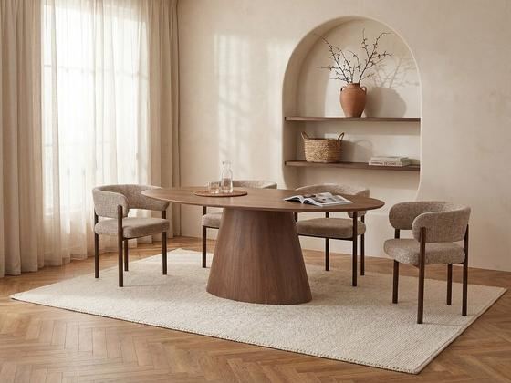 Table Antelada, placage noyer, 6 pers.