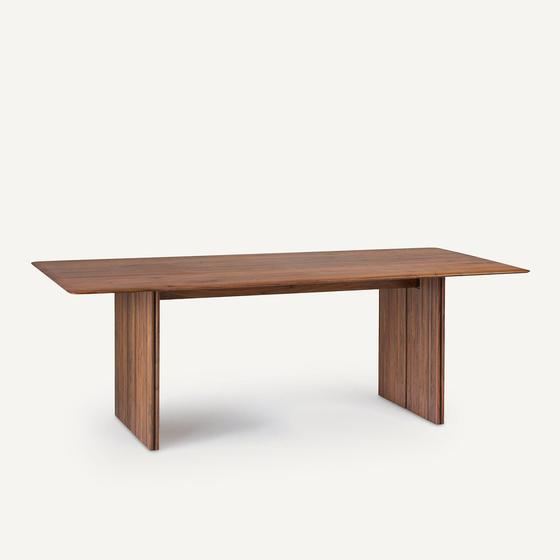 Table Minela, noyer massif & plaqué