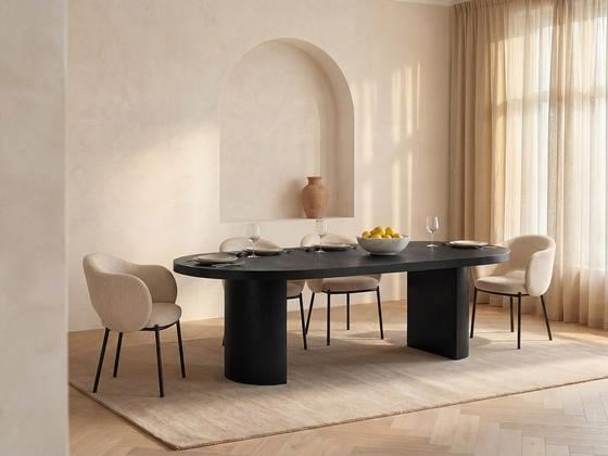 Table extensible Sidrina, noir, 4-12