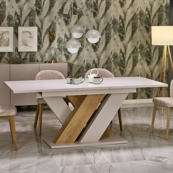 Table extensible beige & bois, 160-200