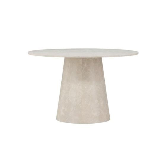 Table ronde effet marbre, beige